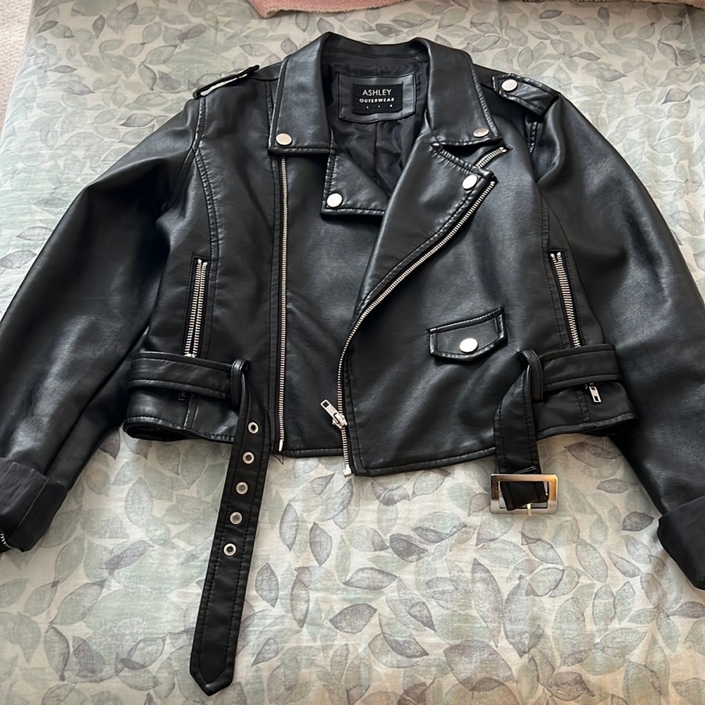 Ashley By 26 International Black Faux Leather Jacket